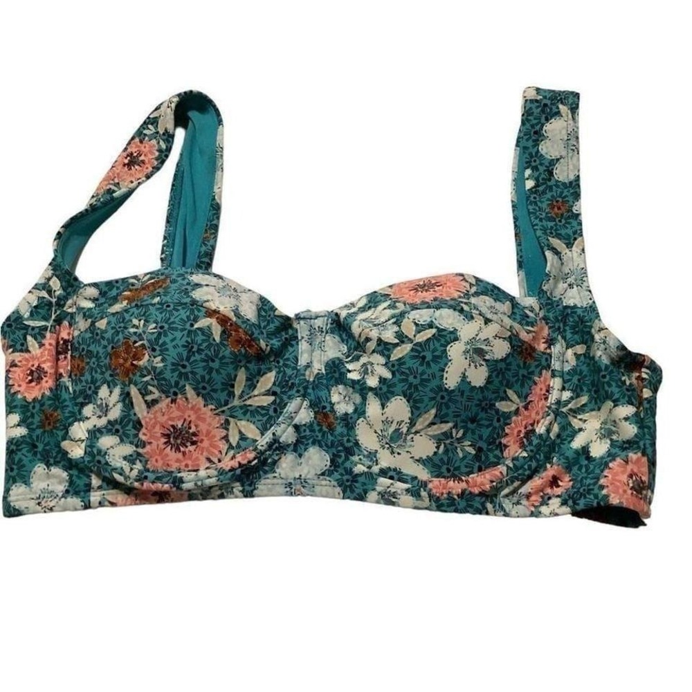 Time & tru vintage style aqua swimming top size L